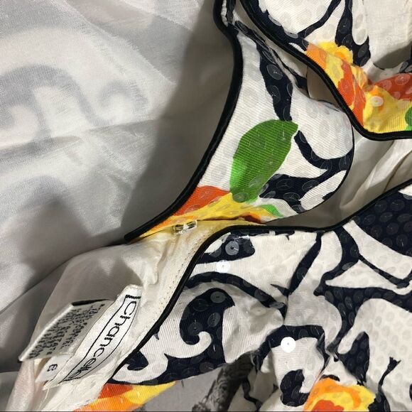 vintage Chancelle abstract floral print sequined dress size 6 - Picture 3 of 14